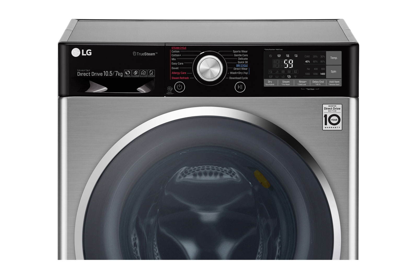 LG Mesin Cuci dan Pengering 10.5kg gross/ 7kg nett dengan Eco Hybrid dan TrueSteam™ - VCM, FC1450H1V