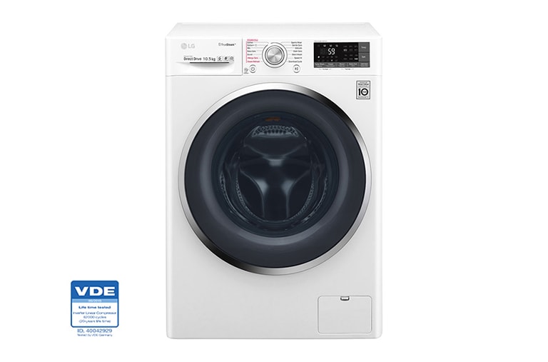 Mesin Cuci Front Loading, 10.5kg – SmartThinQ™ dengan WiFi FC1450S2W tampak depan