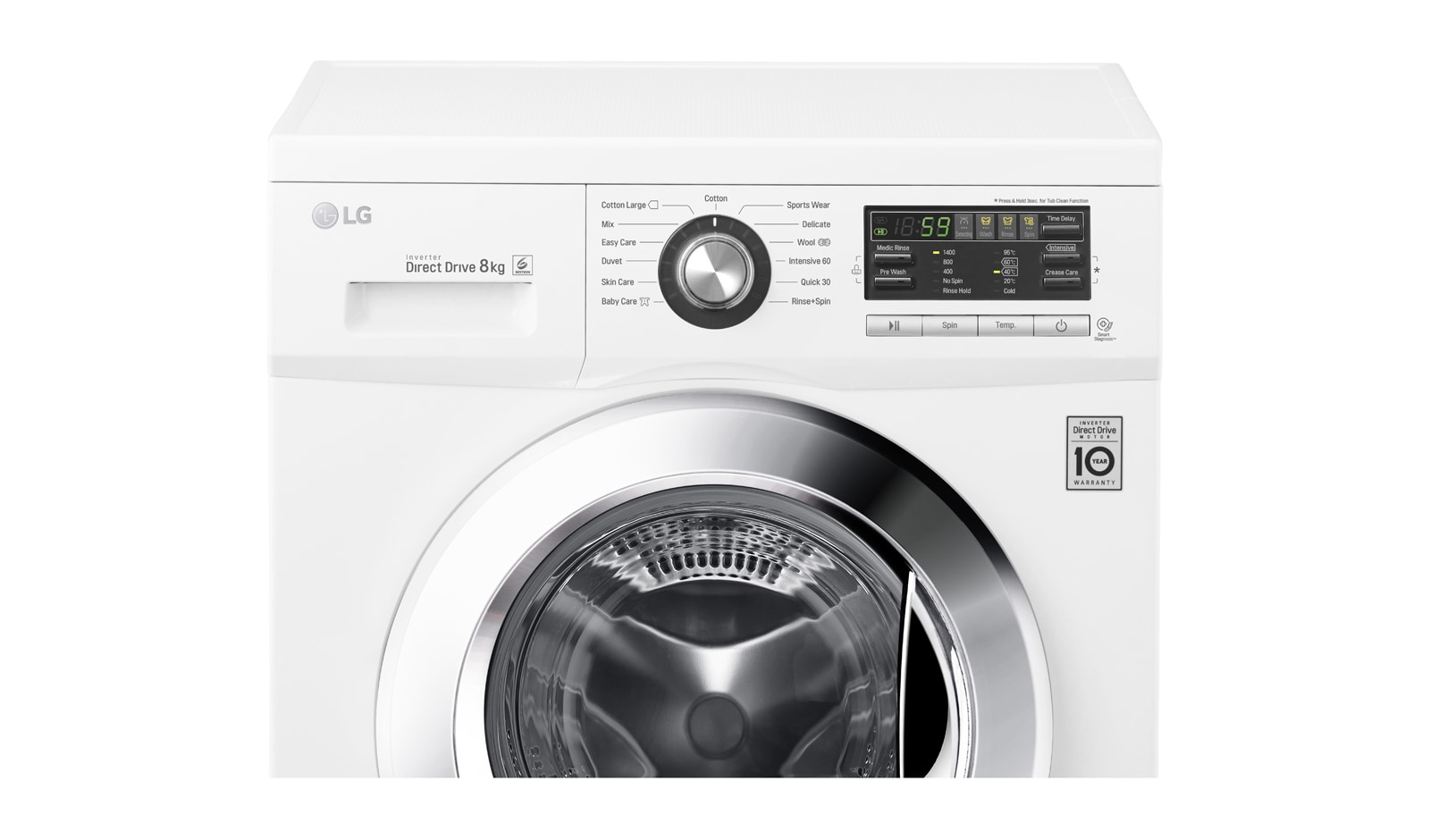 LG 8kg, Front Loading - 6Motion DD Motor, FM1281D6