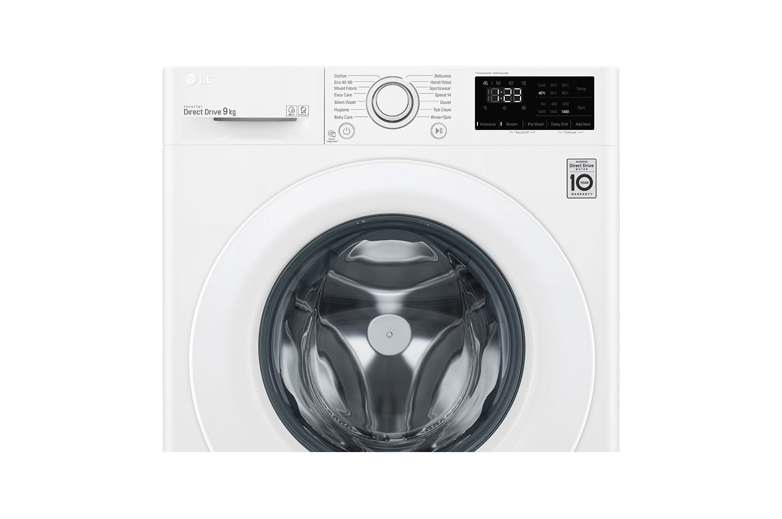LG Mesin Cuci LG 9kg, Front Loading AI DD™ dengan Steam™, Smart Diagnosis™ - Putih, FV1209S5W