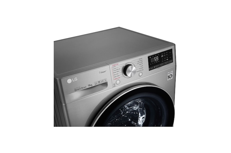 LG Mesin Cuci LG 9kg, Front Loading AI DD™ dengan TurboWash™ dan Steam, ThinQ™ dengan WiFi - Metalik, FV1409D3V