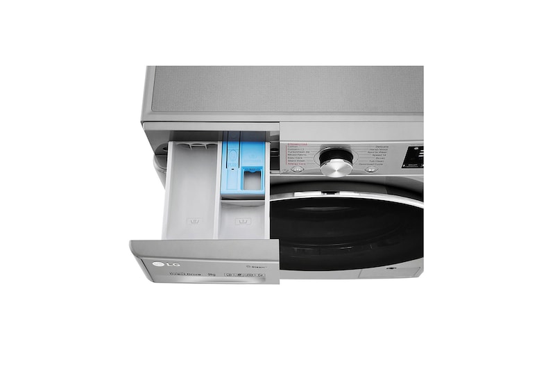 LG Mesin Cuci LG 9kg, Front Loading AI DD™ dengan TurboWash™ dan Steam, ThinQ™ dengan WiFi - Metalik, FV1409D3V