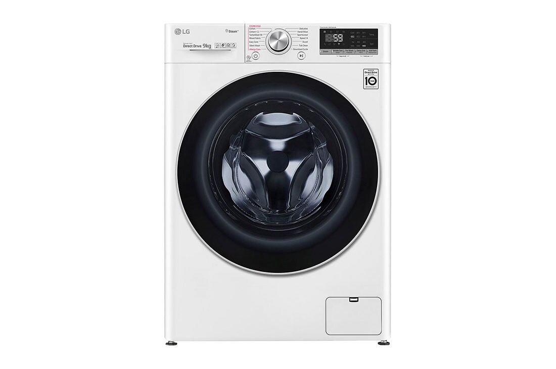 LG Mesin Cuci LG 9kg, Front Loading AI DD™ dengan TurboWash™ & Steam+™, ThinQ™ dengan WiFi - Putih, FV1409S3W