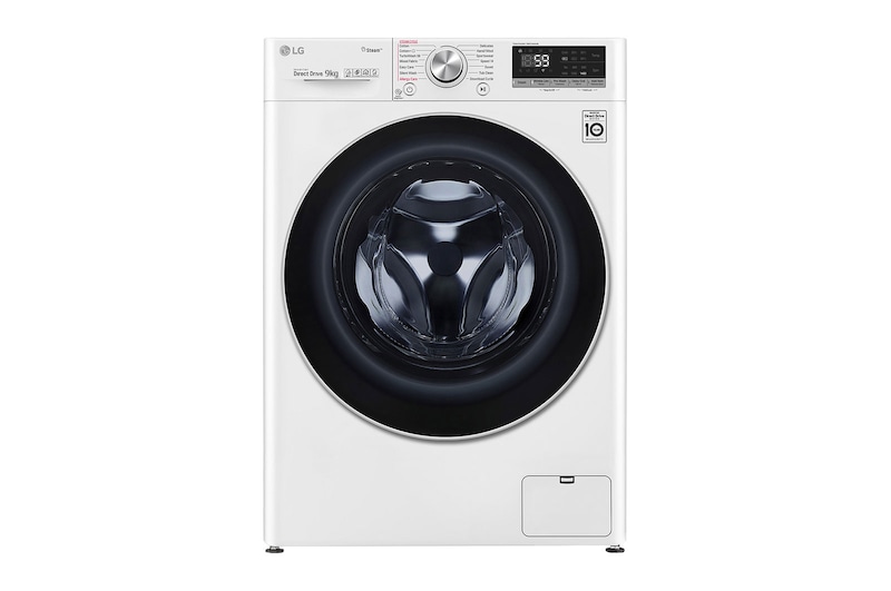 LG Mesin Cuci LG 9kg, Front Loading AI DD™ dengan TurboWash™ & Steam+™, ThinQ™ dengan WiFi - Putih, FV1409S3W
