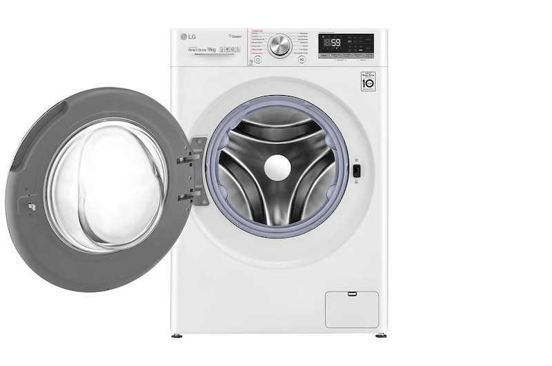 LG Mesin Cuci LG 9kg, Front Loading AI DD™ dengan TurboWash™ & Steam+™, ThinQ™ dengan WiFi - Putih, FV1409S3W