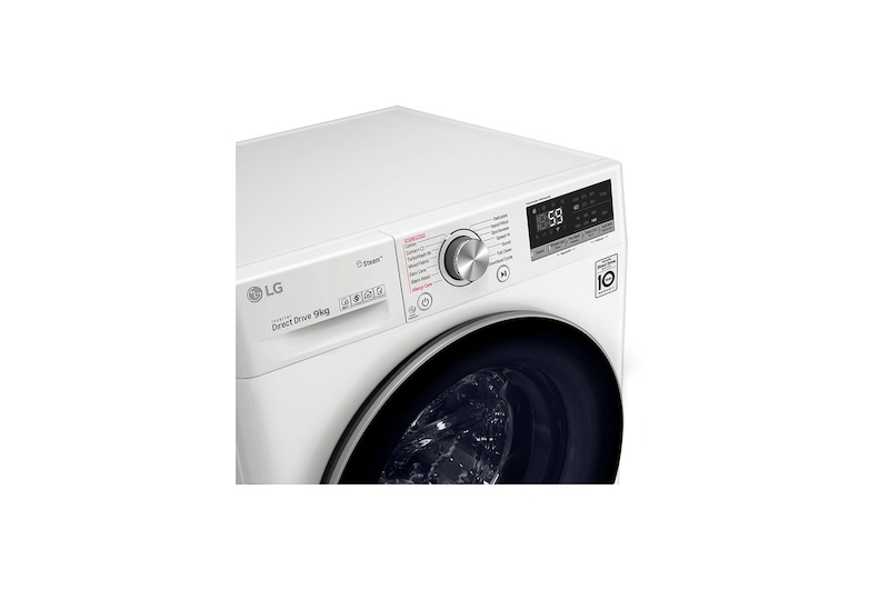 LG Mesin Cuci LG 9kg, Front Loading AI DD™ dengan TurboWash™ & Steam+™, ThinQ™ dengan WiFi - Putih, FV1409S3W
