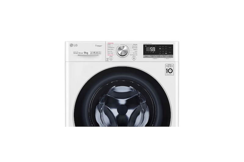 LG Mesin Cuci LG 9kg, Front Loading AI DD™ dengan TurboWash™ & Steam+™, ThinQ™ dengan WiFi - Putih, FV1409S3W