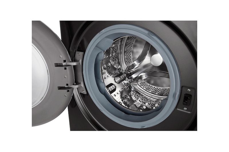 LG Mesin Cuci LG 10.5kg, Front Loading AI DD™ dengan Steam+™ dan TurboWash 360™, ThinQ™ dengan WiFi - Hitam Metalik, FV1450S1B