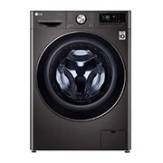 Front view of Mesin Cuci LG 10.5kg, Front Loading AI DD™ dengan Steam&#43;™ dan TurboWash 360™, ThinQ™ dengan WiFi - Hitam Metalik FV1450S1B