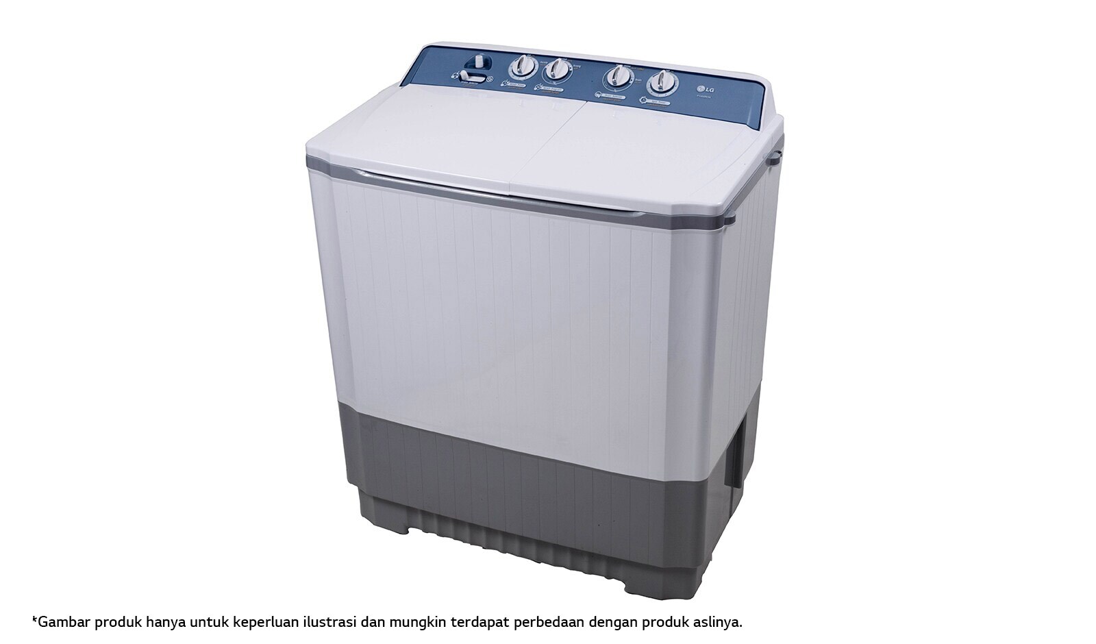 Front view of Mesin Cuci LG 7.5kg, 2 Tabung P750N