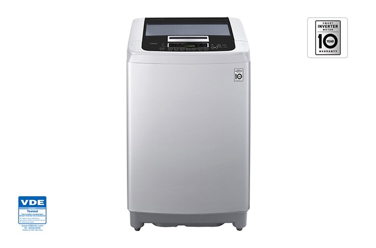 Mesin Cuci LG 7kg, Top Loading - Smart Inverter dengan Smart Diagnosis™ T2107VSPM1 tampak depan