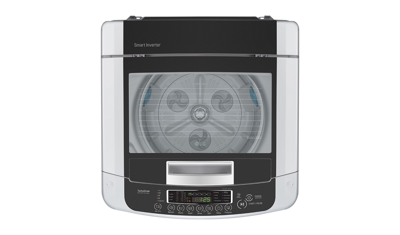 LG Mesin Cuci LG 7kg, Top Loading - Smart Inverter dengan Smart Diagnosis™, T2107VSPM1
