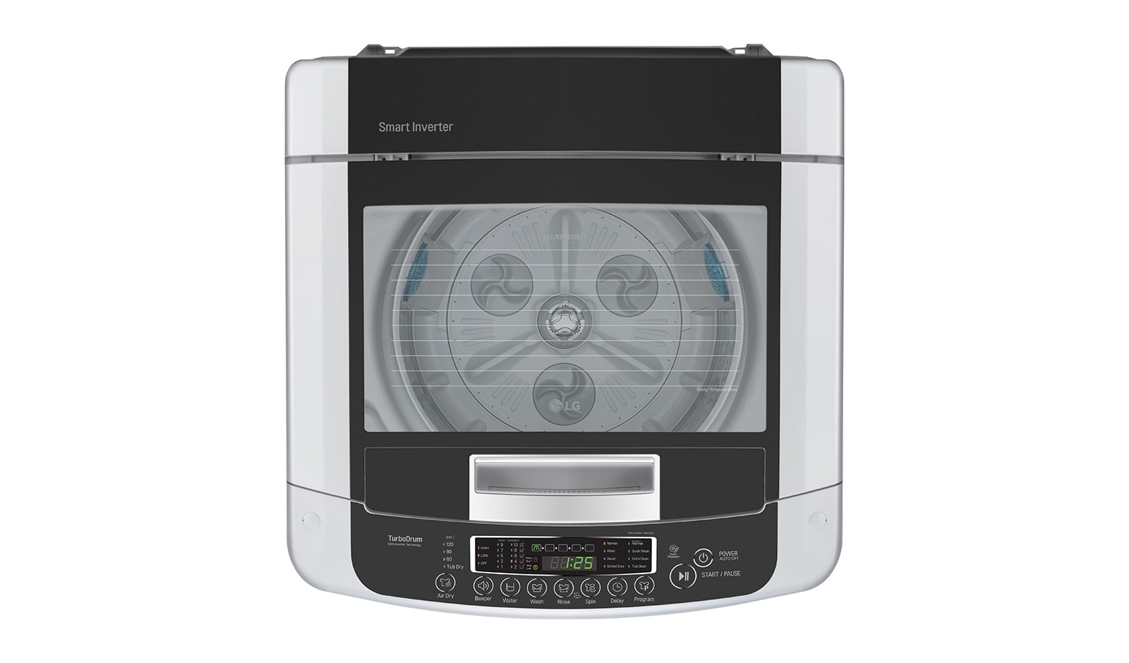 LG Mesin Cuci LG 7kg, Top Loading - Hemat Listrik dengan Smart Inverter, T2107VSPM