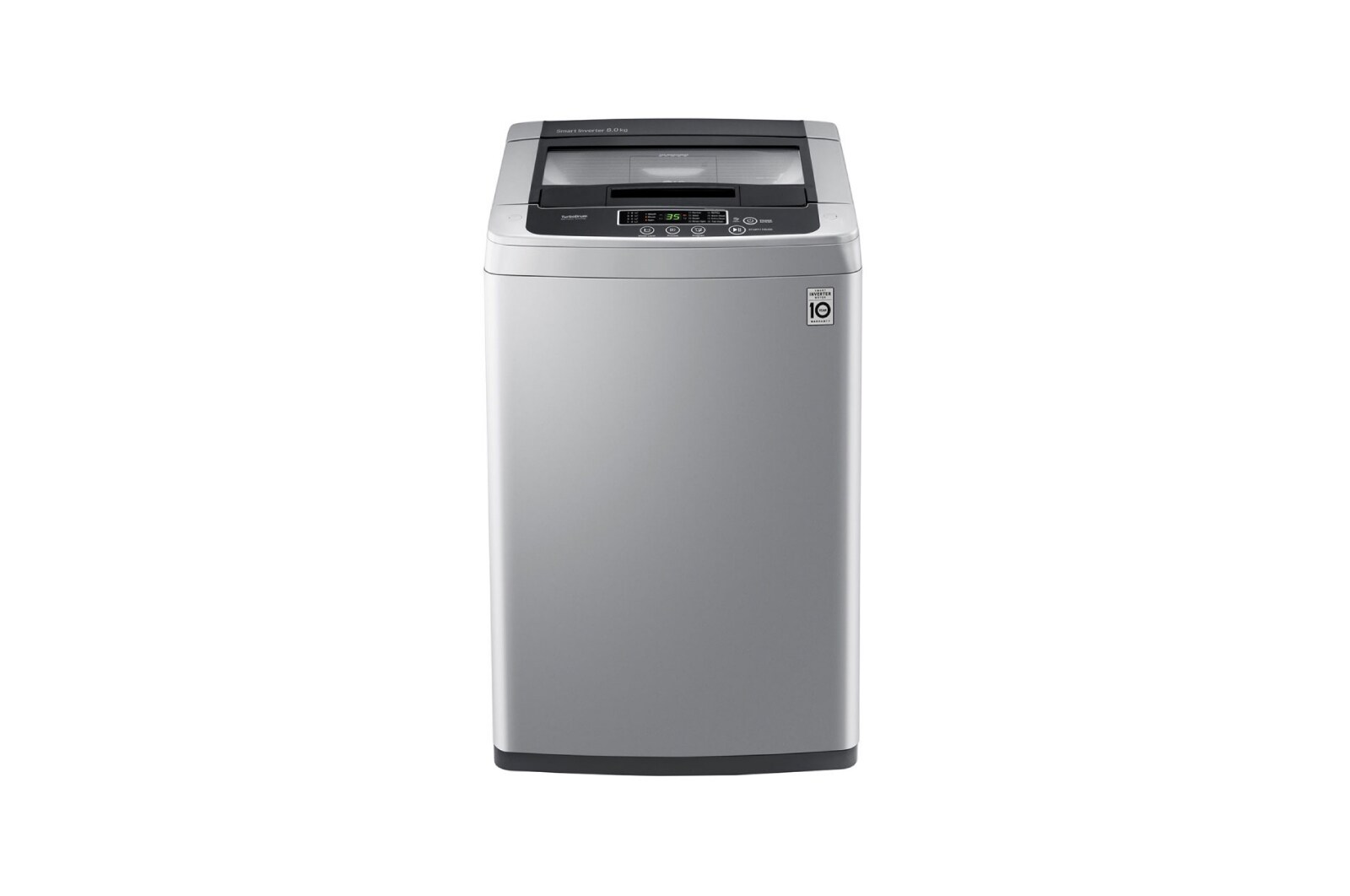 Front view of Mesin Cuci LG 8kg, Top Loading - Smart Inverter dengan Turbo Drum™ T2108VSPCK