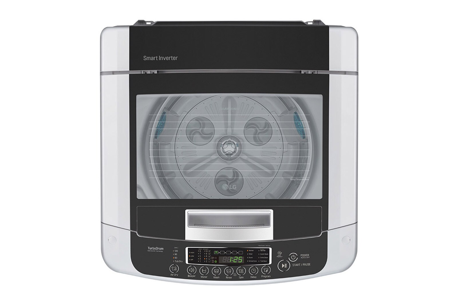 LG Mesin Cuci LG 8kg, Top Loading - Smart Inverter dengan Side Waterfall, T2108VSPM