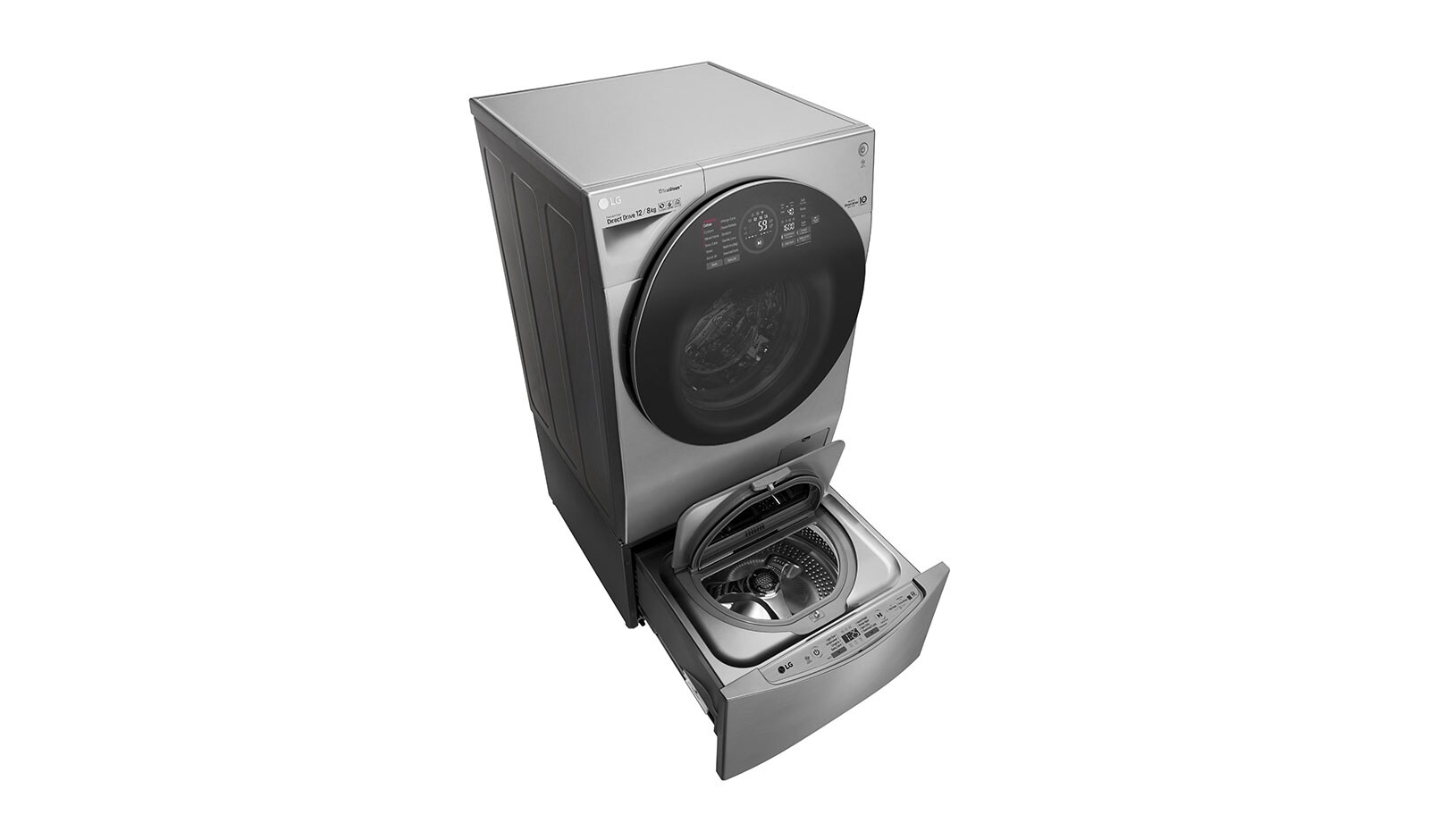 LG Mesin Cuci LG TWINWash™ 12kg / 2kg - Cuci Dua Muatan Sekaligus, FG1612H2V_TG2402NTWV