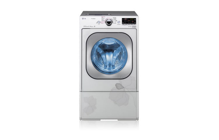 Front view of Mesin Cuci Front Loader 2 in 1 (Wash and Dry) 13Kg dengan teknologi Inverter Direct Drive dan 6 Motions WD-K1212RD6