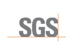 Logo SGS pada latar warna putih. Lima titik pada bagian bawah menunjukkan adanya materi karousel. Titik ketiga berwarna merah menunjukkan sebagai materi ketiga dari lima gambar