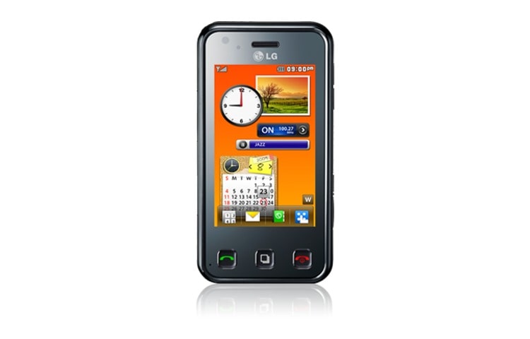 Front view of Mobile Phone with 8 MP Camera, 3” Full Touch Screen, GPS, and Music Player KC910