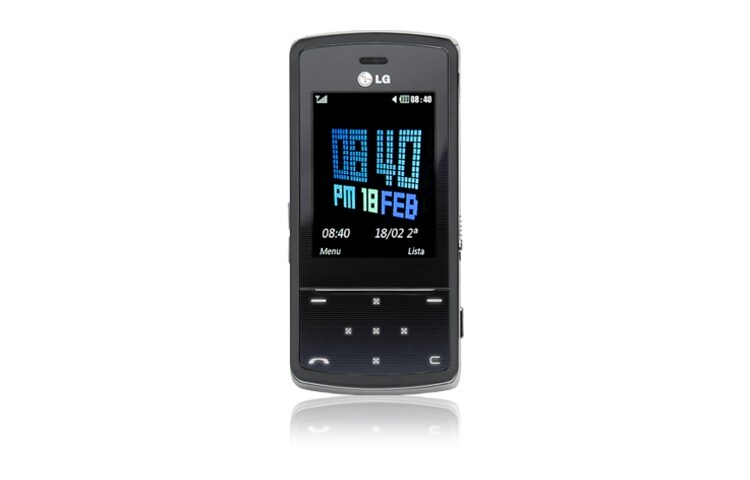 Front view of Mobile Phone with Slider Design, Interactive Touch Lighting, Tempered Glass, and 3 MP Camera with Auto-Focus KF510