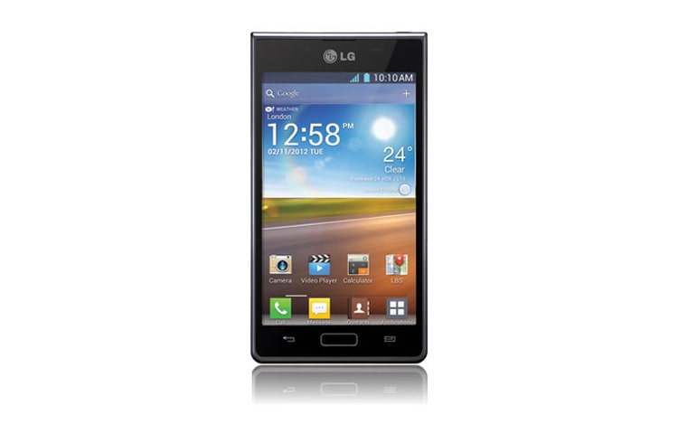 LG Optimus L7. Manjakan mata anda dengan tampilan layar besar 4.3” yang kian tajam, memberikan kenyamanan tiada tara ketika melihat gambar atau menonton video. P705 tampak depan