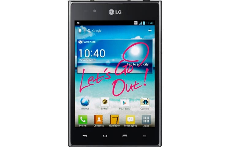 LG Optimus Vu. Secara instan Anda bisa menangkap gambar yang ingin disampaikan dan juga menambahkan kata-kata dengan menekan Hot Key QuickMemo P895 tampak depan