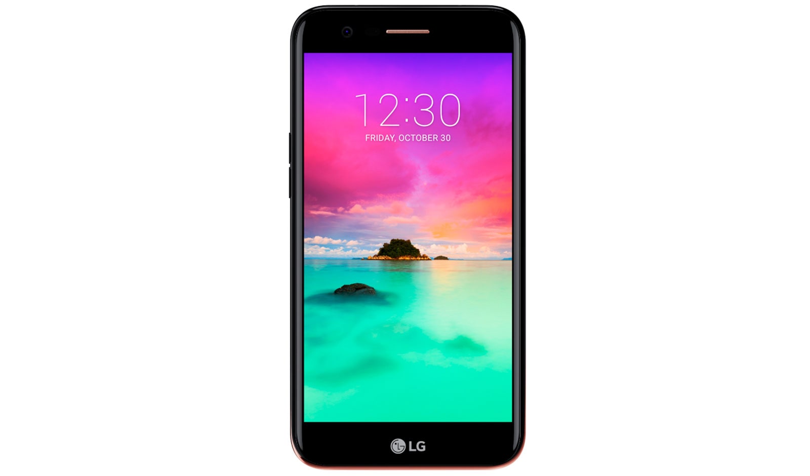 Front view of LG K10 2017 Black LGM250