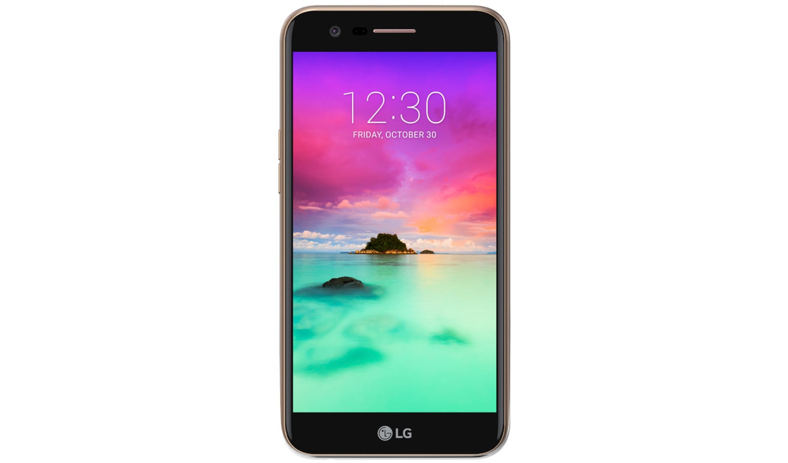 Front view of LG K10 2017 Gold LGM250