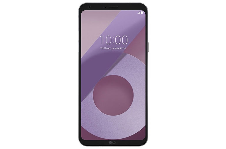 Front view of LG Q6 Plus Lavender Violet LGM700DSK