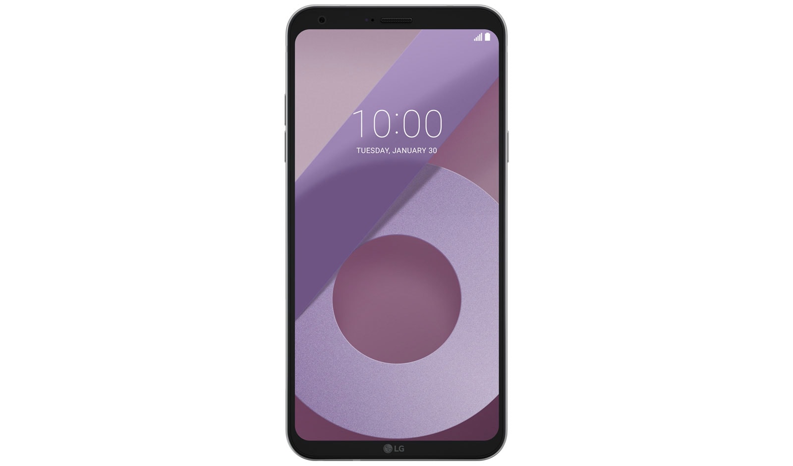 Front view of LG Q6 Plus Lavender Violet LGM700DSK