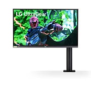 tampak depan dengan lengan monitor di sebelah kanan