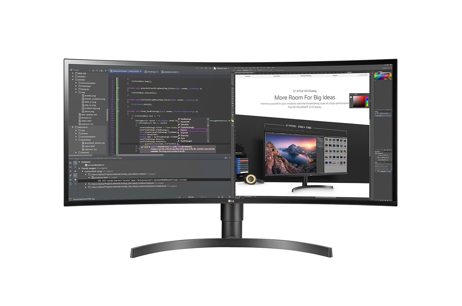 LG Monitor LG UltraWide™ 21:9 34 Inci LG 34WN80C-B panel IPS resolusi WQHD HDR10 USB-C Dengan Desain Tampak Tanpa Tepian pada 3-Sisi , 34WN80C-B