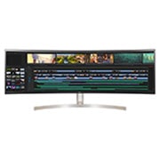 Monitor LG UltraWide Dual QHD 49WL95C-W tampak depan