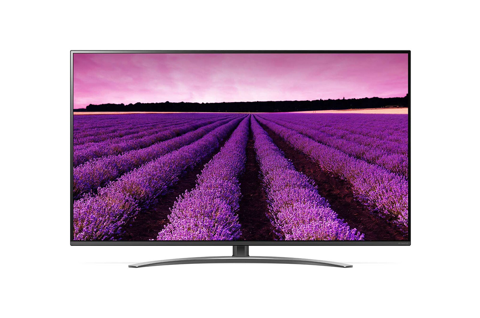Front view of 55” NanoCell AI ThinQ – 4K Active HDR &amp; Response Cepat 55SM8100PTA