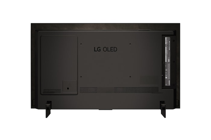 Tampak samping menghadap ke kiri TV LG OLED evo, OLED C4