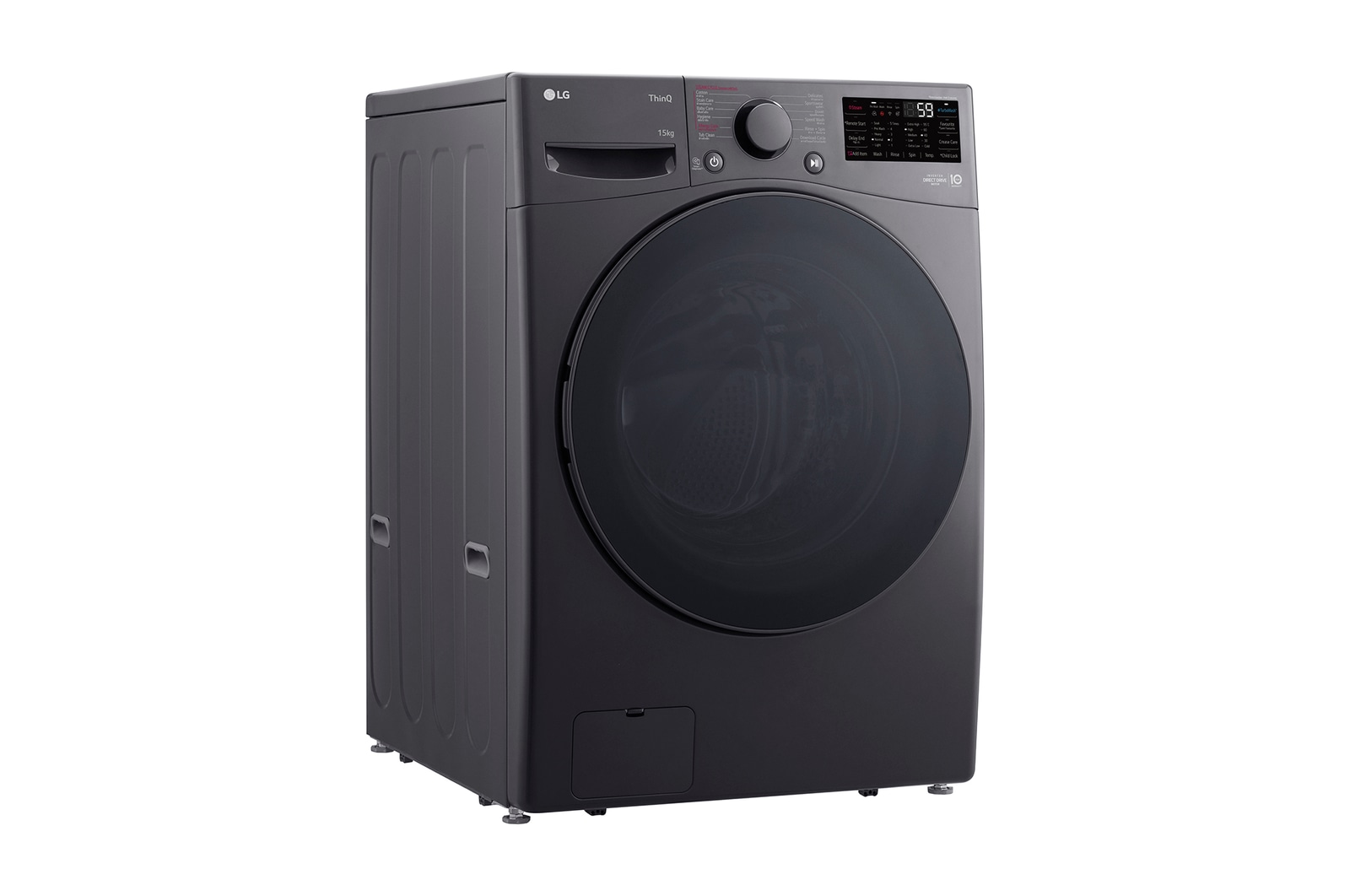 LG 15kg Front Loading Mesin Cuci LG AI DD™ Warna Middle Black, F2515STPM