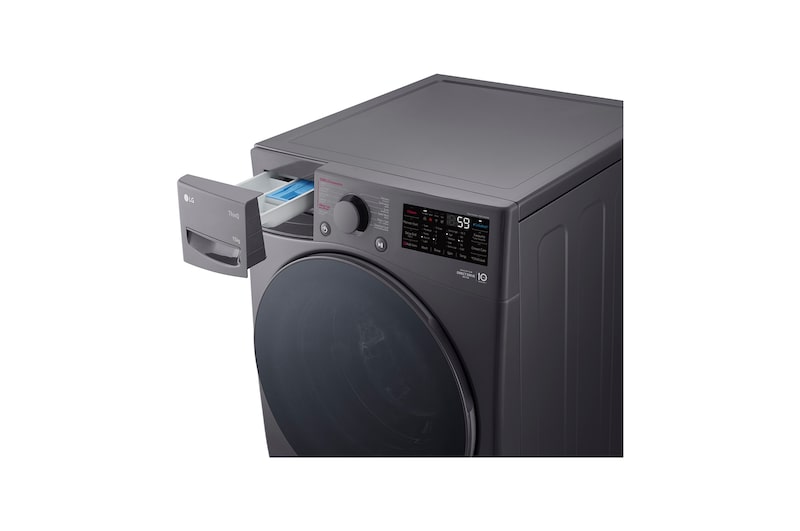LG 15kg Front Loading Mesin Cuci LG AI DD™ Warna Middle Black, F2515STPM