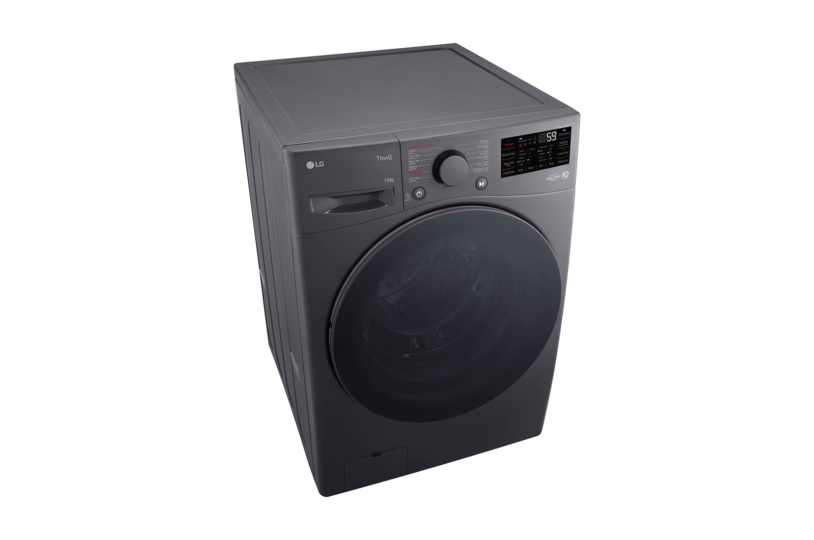 LG 15kg Front Loading Mesin Cuci LG AI DD™ Warna Middle Black, F2515STPM
