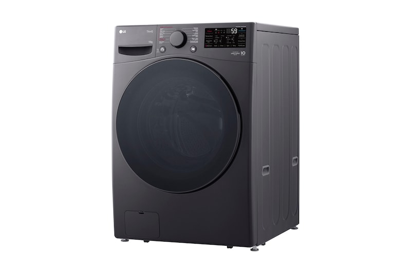LG 15kg Front Loading Mesin Cuci LG AI DD™ Warna Middle Black, F2515STPM