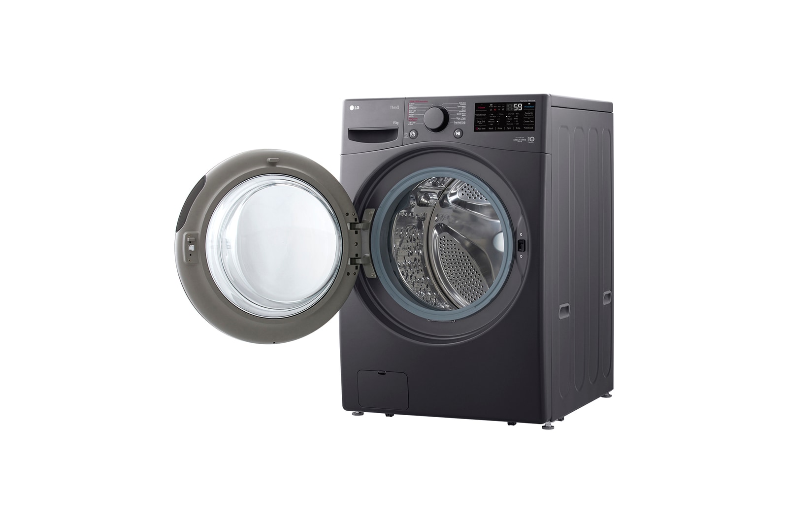 LG 15kg Front Loading Mesin Cuci LG AI DD™ Warna Middle Black, F2515STPM