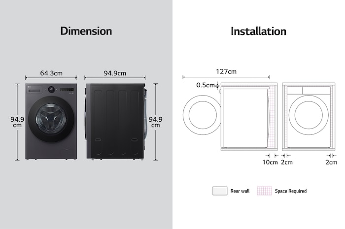 LG Mesin Cuci Front Loading 20/10Kg AI DD™, F2520RNTGA1
