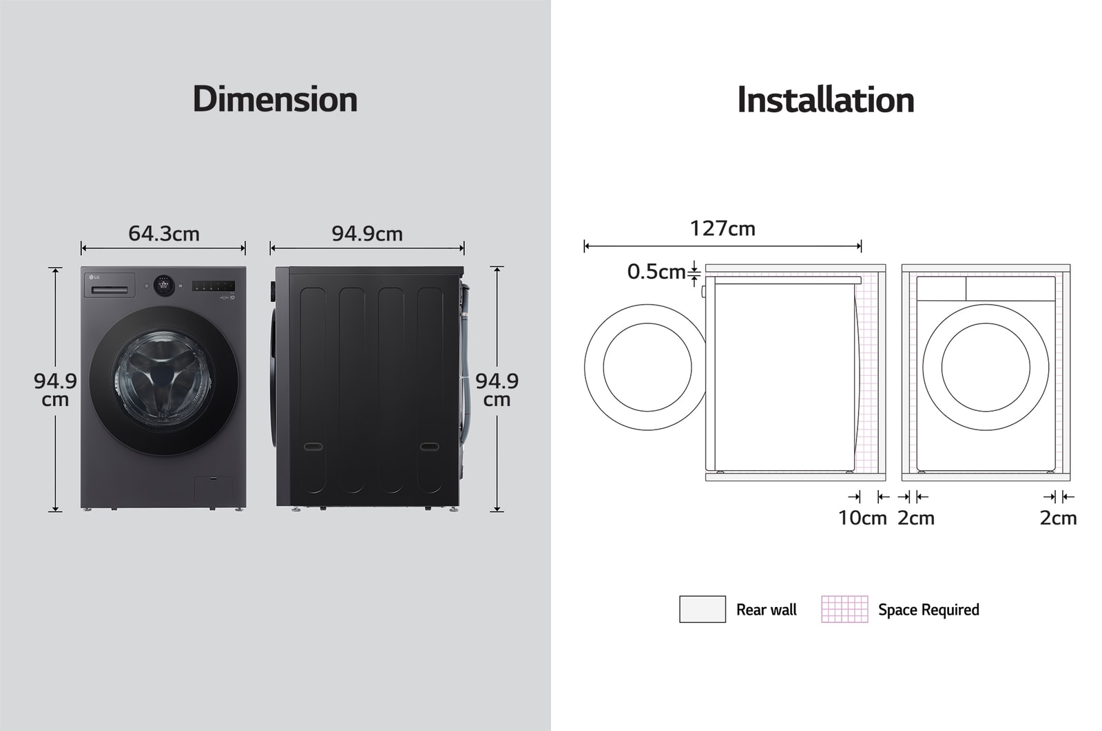 LG Mesin Cuci Front Loading 20/10Kg AI DD™, F2520RNTGA1
