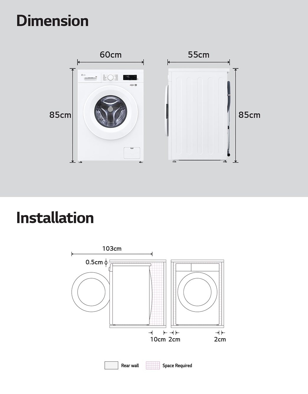 7kg Front Loading Mesin Cuci - FB1207S6W | LG ID