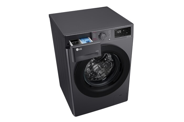 Left perspective Detergent port open