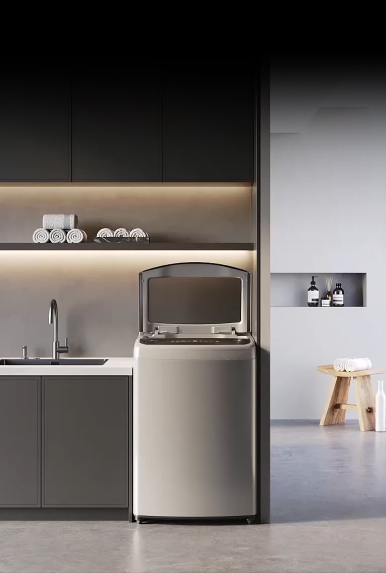 Ini menunjukkan gambar bagian dalam mesin cuci	