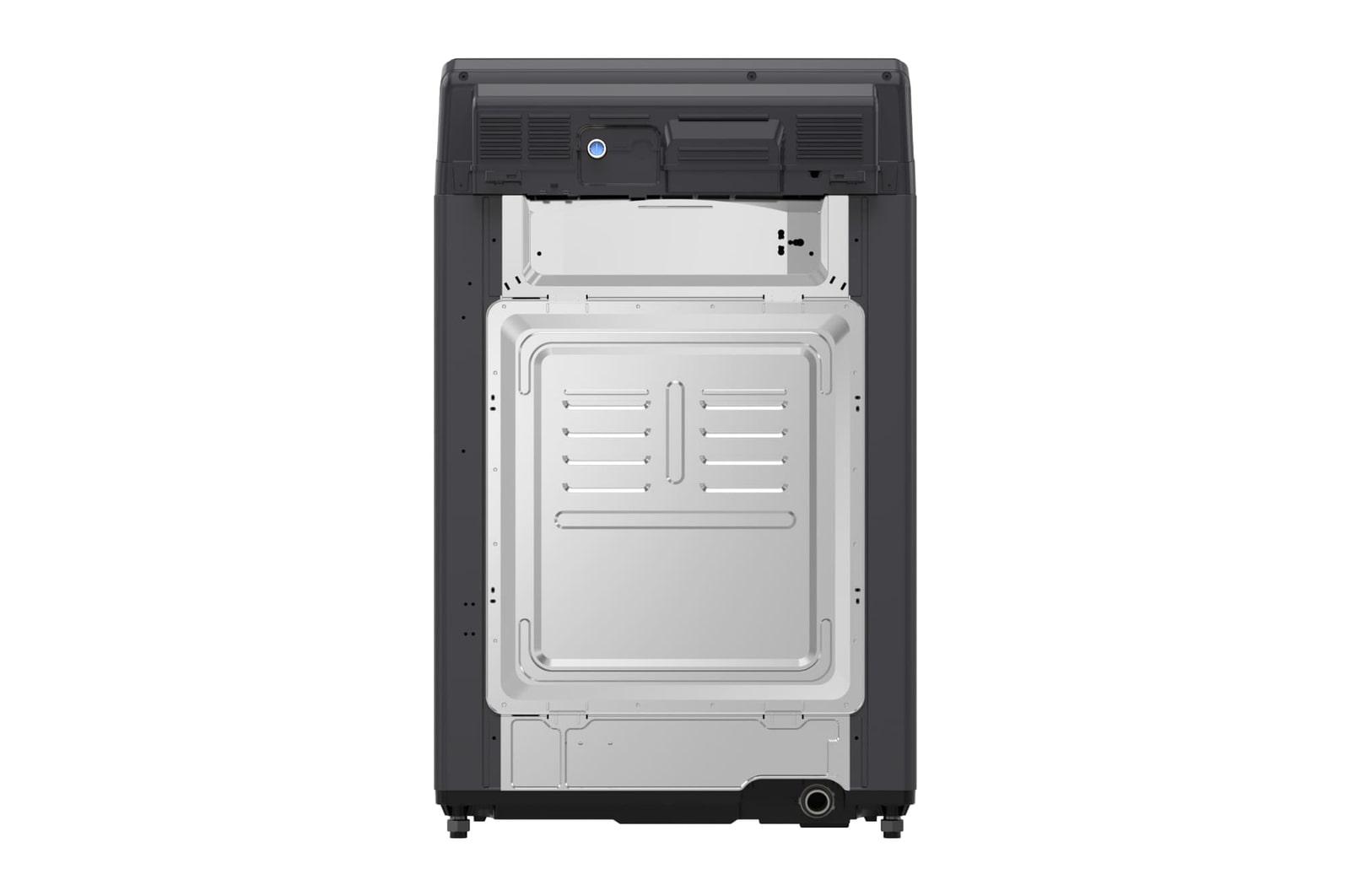 Back view of top load washing machine