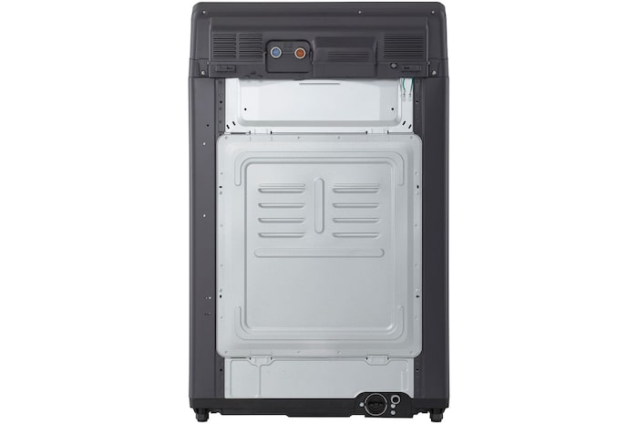 Back view of top load washing machine