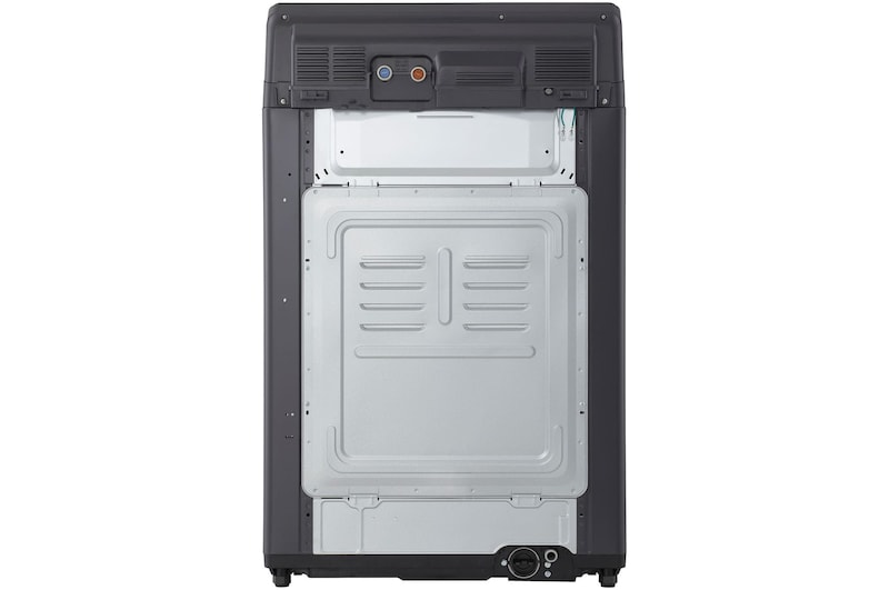 Back view of top load washing machine