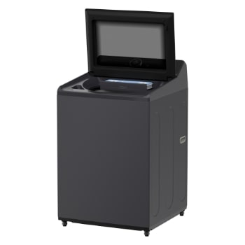 Right side view of top load washing machine