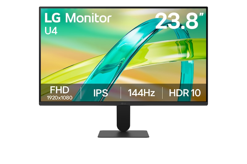 Front view of 24-inch LG Monitor U4, IPS Full HD 144Hz Monitor 24U411B-B